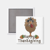 幸せな感謝の七面鳥 マグネット (正面/裏面)