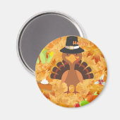 幸せな感謝の七面鳥 マグネット (正面/裏面)