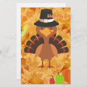 幸せな感謝の七面鳥 便箋 (正面/裏面)