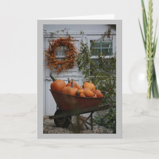 幸せな感謝の願いを持つ秋の画像 シーズンカード (正面)