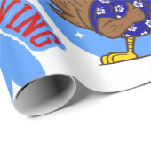 幸せな感謝を捧げる七面鳥の愛国者アメリカ人おもしろい ラッピングペーパー (ロールコーナー)