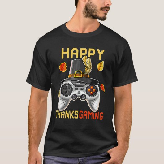 幸せな感謝ゲームかわいいビデオゲームコントローラ Tシャツ (正面)