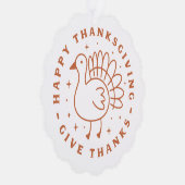幸せな感謝与え感謝していキュートトルコ オーナメントカード (右)