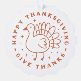 幸せな感謝与え感謝していキュートトルコ オーナメントカード