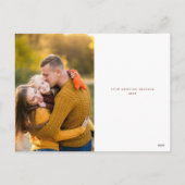 幸せな感謝台本の休日のグリーティングカード シーズンポストカード (裏面)