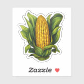 幸せな感謝新鮮な黄色と緑のトウモロコシ シール (シート)