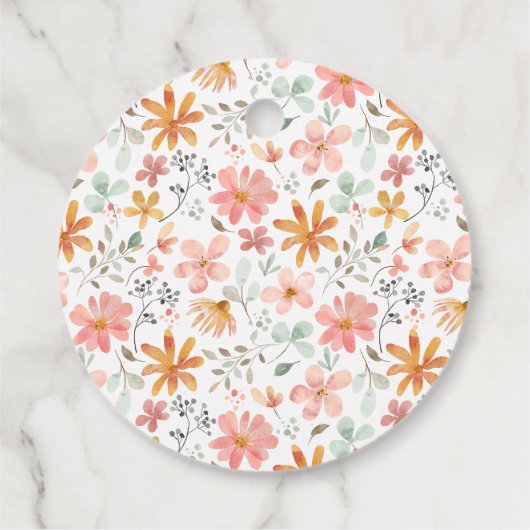 幸せな感謝的かぼちゃの水カラーメッセージカード フェイバータグ (裏面)