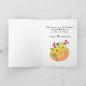 幸せな感謝祭かぼちゃとひまわり カード (内部)
