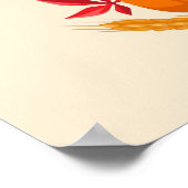 幸せな感謝祭かわいい七面鳥、豊穣の角 ポスター (角)