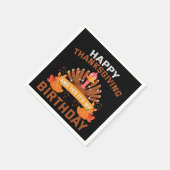 幸せな感謝祭とYesそれは私の誕生日ギフト スタンダードカクテルナプキン (角)