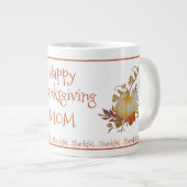 幸せな感謝祭のお母さん ジャンボコーヒーマグカップ (正面右)