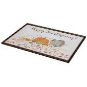 幸せな感謝祭のカボチャとトルコ カッティングボード (角)