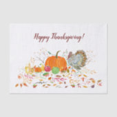 幸せな感謝祭のカボチャとトルコ 薄葉紙 (正面)