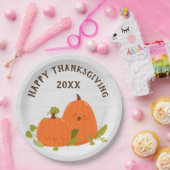 幸せな感謝祭のカボチャを木に ペーパープレート (パーティー)