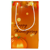 幸せな感謝祭のカラフルの紅葉 スモールペーパーバッグ (正面)