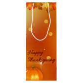 幸せな感謝祭のカラフルの紅葉 ワインギフトバッグ (裏面)