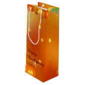 幸せな感謝祭のカラフルの紅葉 ワインギフトバッグ (裏面アングル)