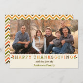 幸せな感謝祭のカラフル及び明るい シーズンカード (正面/裏面)