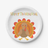 幸せな感謝祭のディナー ペーパープレート (正面)