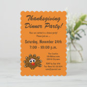 幸せな感謝祭のトルコの夕食のパーティの招待状 招待状 (スタンド正面)