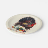 幸せな感謝祭のトルコの紙皿 ペーパープレート (アングル)