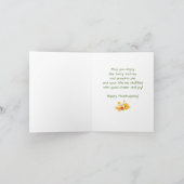 幸せな感謝祭のトルコの食べ物のパンプキンパイ シーズンカード (内部)