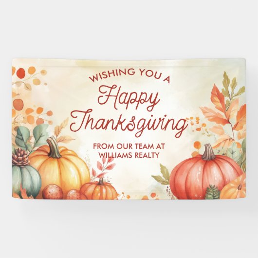 幸せな感謝祭のビジネスのバナー 横断幕 (横)