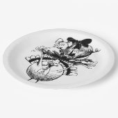 幸せな感謝祭のブタおよびトルコ ペーパープレート (アングル)