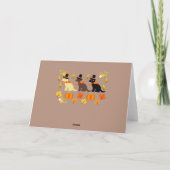 幸せな感謝祭のラブラドールのシルエット カード (裏面)