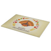 幸せな感謝祭の七面鳥と紅葉 カッティングボード (角)