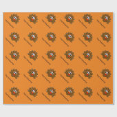 幸せな感謝祭の七面鳥のカスタムな包装紙 ラッピングペーパー (フラット)