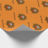 幸せな感謝祭の七面鳥のカスタムな包装紙 ラッピングペーパー (角)