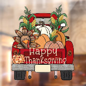 幸せな感謝祭の七面鳥のトラックのウィンドウにしがみつく ウィンドウサイン (シート2)