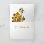 幸せな感謝祭の七面鳥の家禽の言語 シーズンカード (内部)