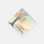 幸せな感謝祭の友情 スタンダードカクテルナプキン (角)