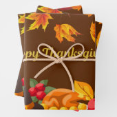 幸せな感謝祭の収穫 – トルコと野菜 ラッピングペーパーシート (インサイチュ)