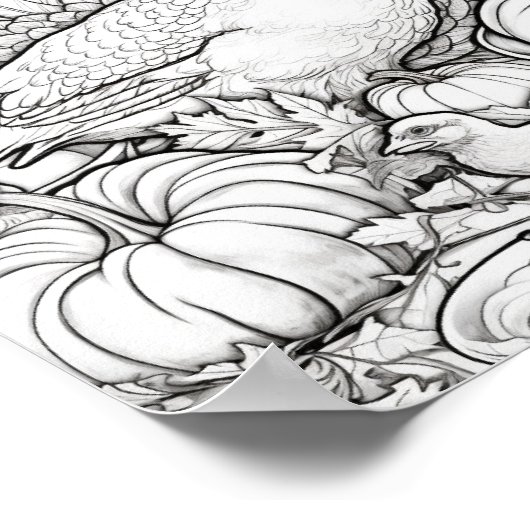 幸せな感謝祭の大人の色 ポスター (角)