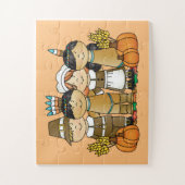 幸せな感謝祭の子ども ジグソーパズル (縦)