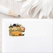 幸せな感謝祭の子ども ラベル (インサイチュ)