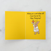 幸せな感謝祭の孫のバニーおよびカップケーキ シーズンカード (内部)