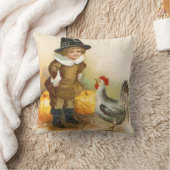 幸せな感謝祭の巡礼者とプリマスの岩 クッション (ブランケット)