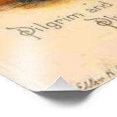 幸せな感謝祭の巡礼者とプリマスの岩 フォトプリント (角)