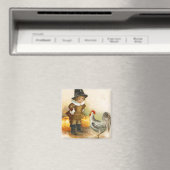 幸せな感謝祭の巡礼者とプリマスの岩 マグネット (インサイチュ (食洗機))