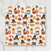 幸せな感謝祭の巡礼者の収穫パターン フェイバータグ (裏面)