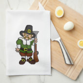 幸せな感謝祭の巡礼者キッチンタオル キッチンタオル (四つ折り)