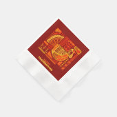 幸せな感謝祭の幾何学模様のカクテル 縁ありカクテルナプキン (角)