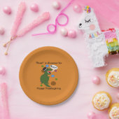 幸せな感謝祭の恐竜の吠え声をパーソナライズおもしろい ペーパープレート (パーティー)