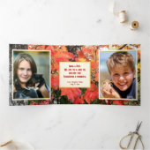 幸せな感謝祭の折り畳み写真 三つ折りクリスマスカード (内部)