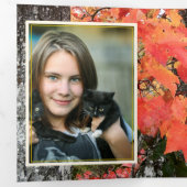 幸せな感謝祭の折り畳み写真 三つ折りクリスマスカード (内部最初)