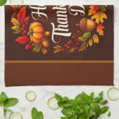 幸せな感謝祭の日ブラウンキッチンタオル キッチンタオル (折り畳み)